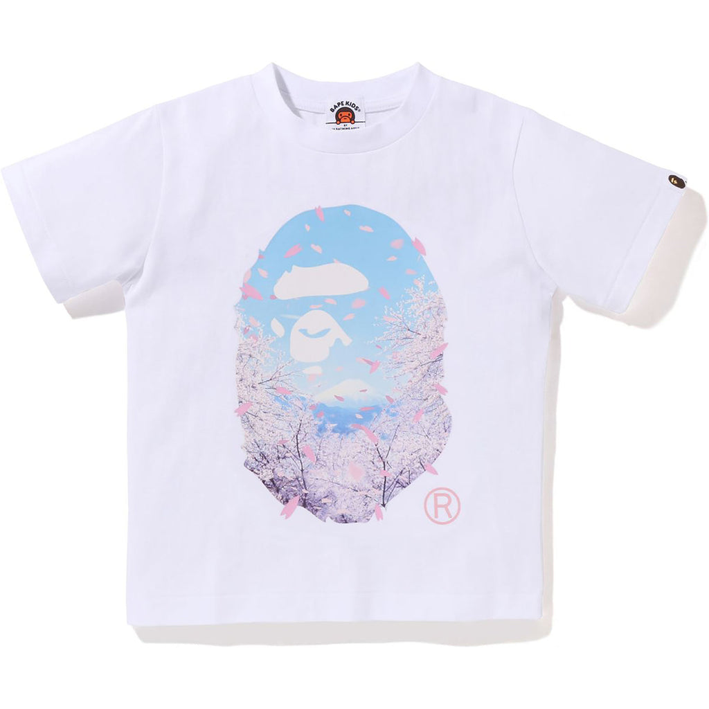BAPE Sakura Photo Ape Head Tee Kids Apparel