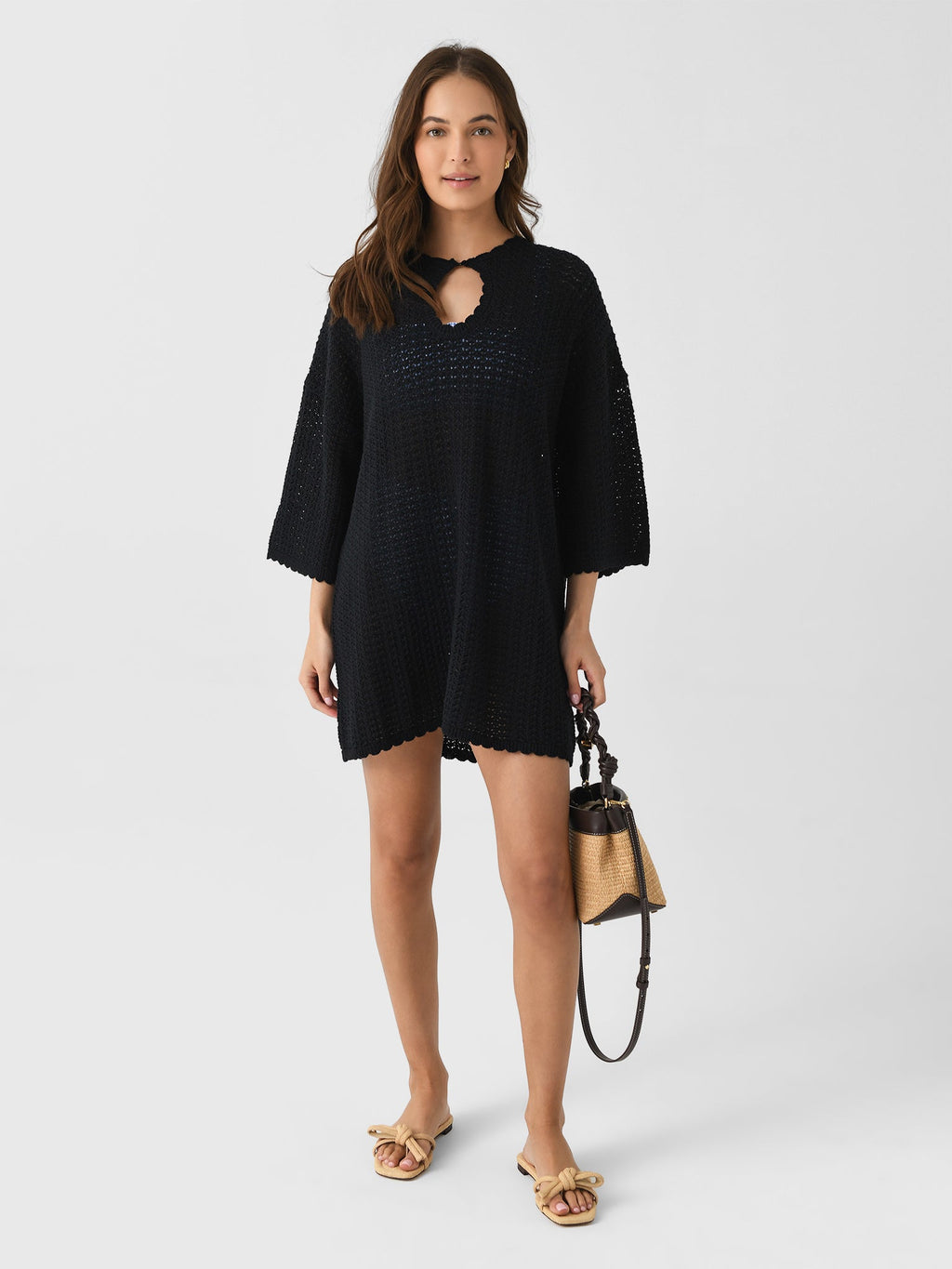 Peony Women's Pointelle Oversized Mini Dress