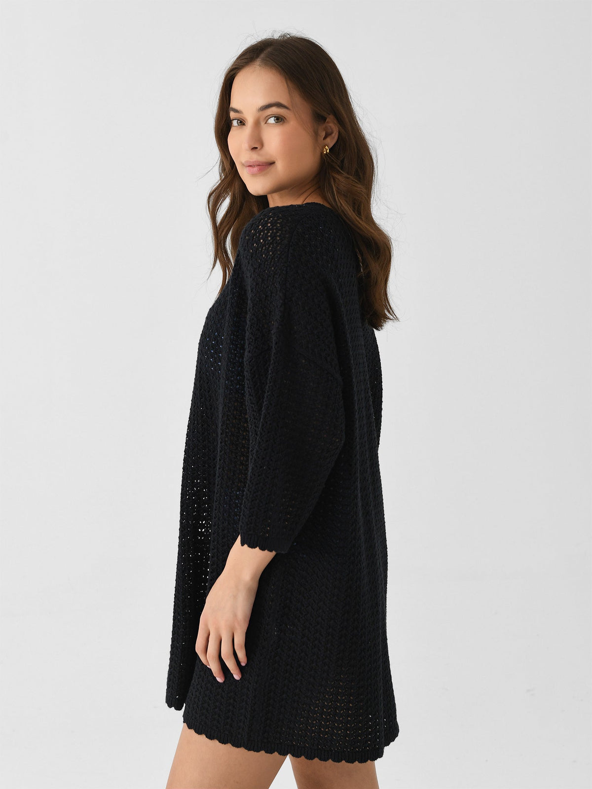 Peony Women's Pointelle Oversized Mini Dress