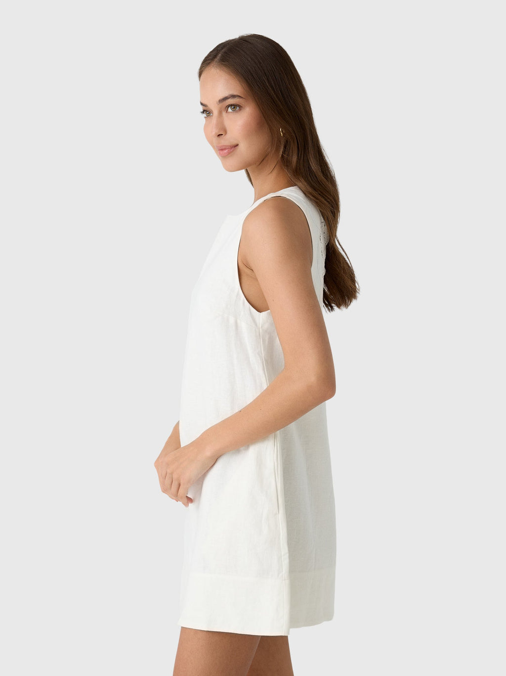 Peony Women's Embroidered Keyhole Mini Dress