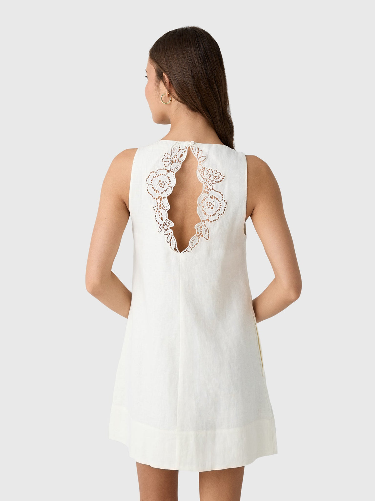Peony Women's Embroidered Keyhole Mini Dress