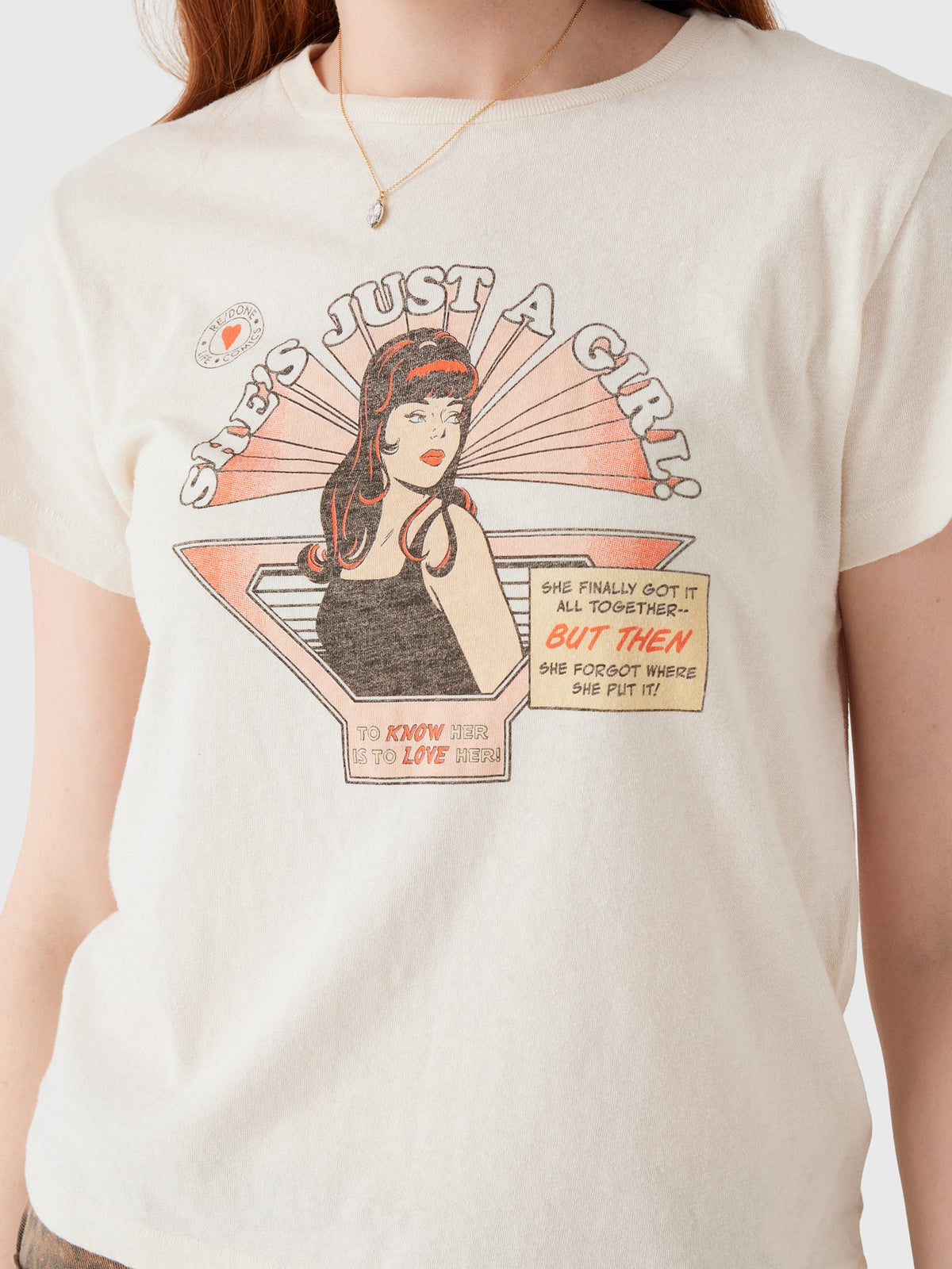 Re/Done Women's Just A Girl Classic Tee