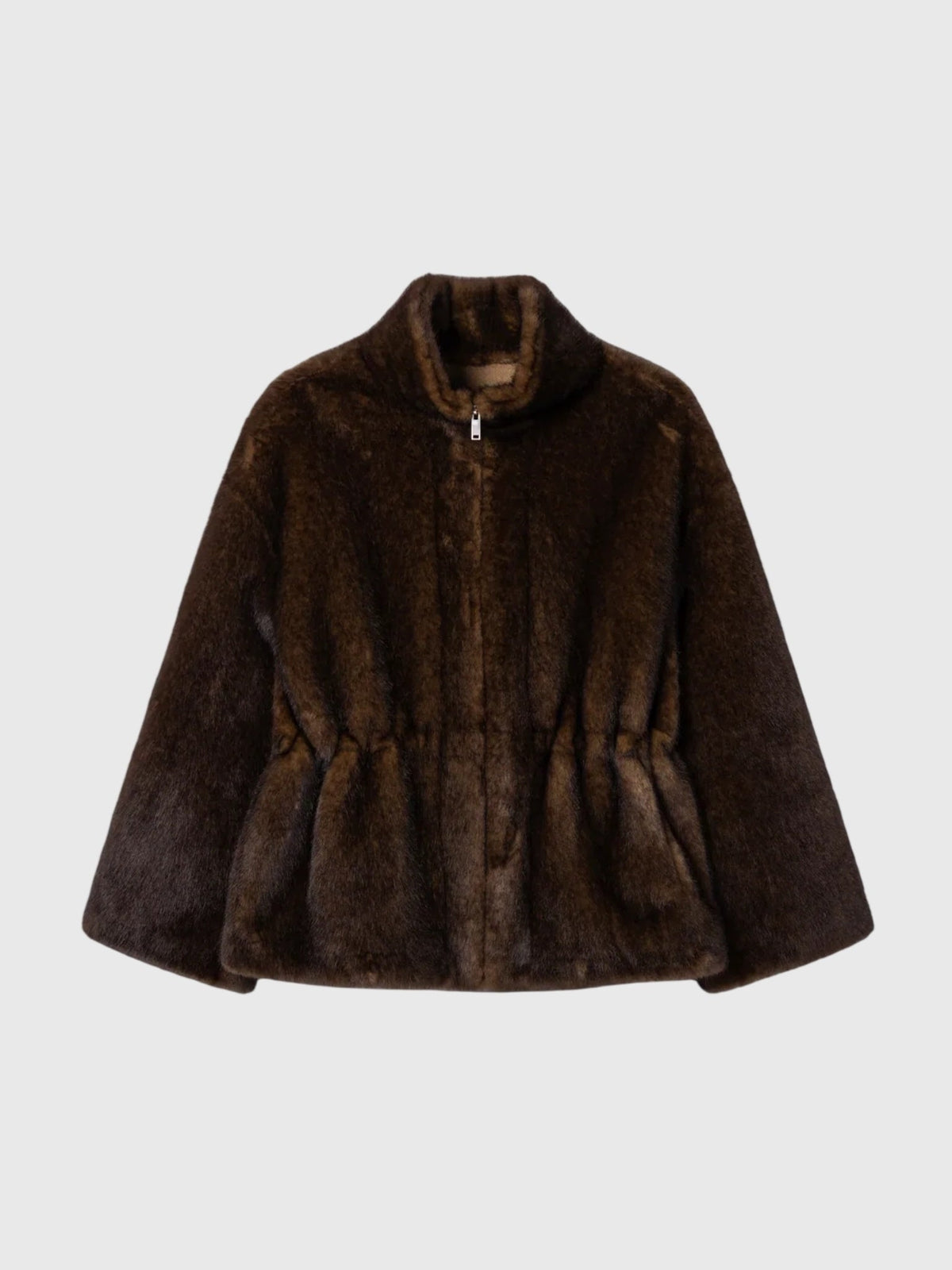 Studio AR Women's Frankie Cinched-Waist Faux Mink Jacket