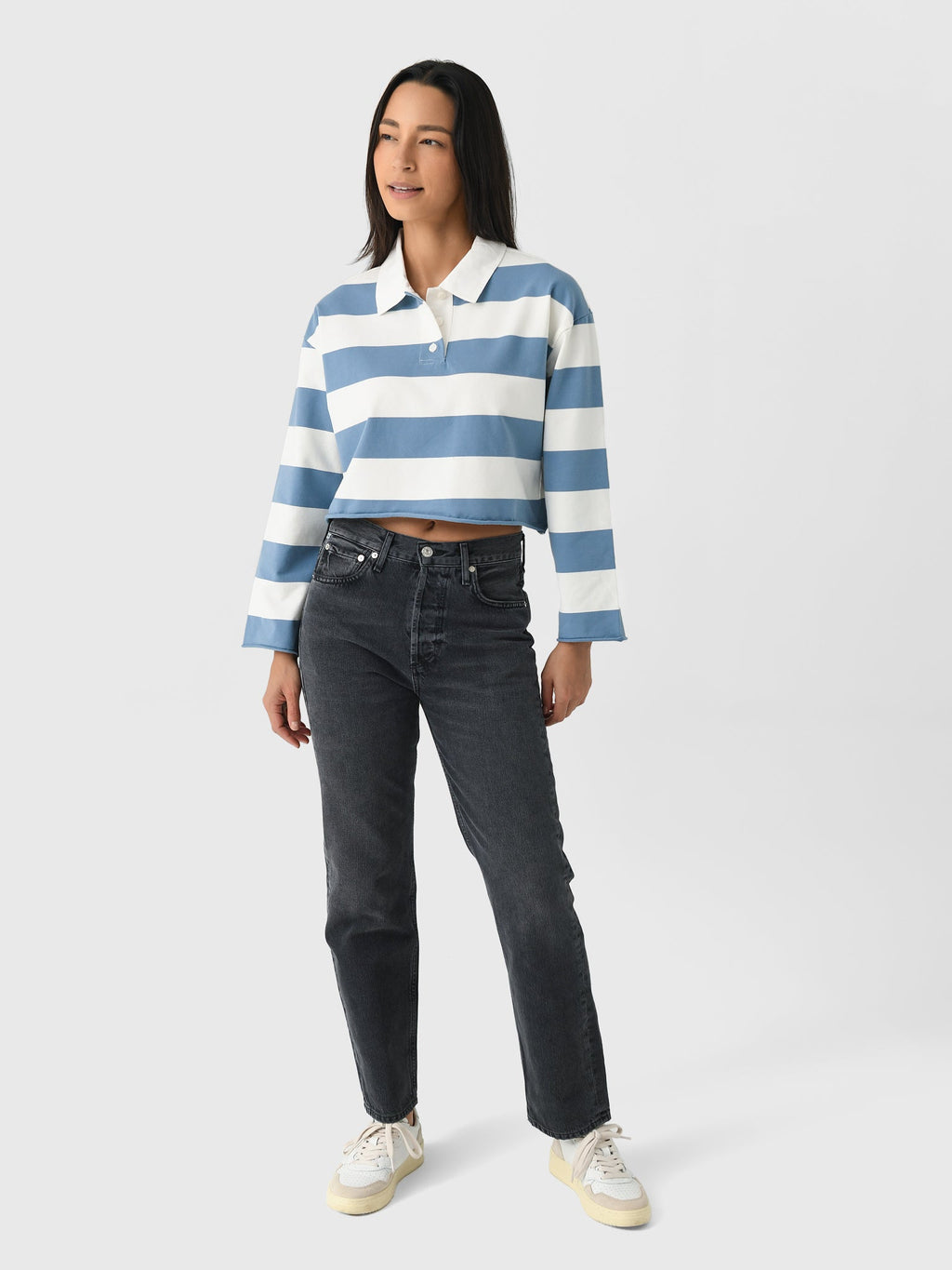 Re/Done Women's Cut Off Rugby Polo