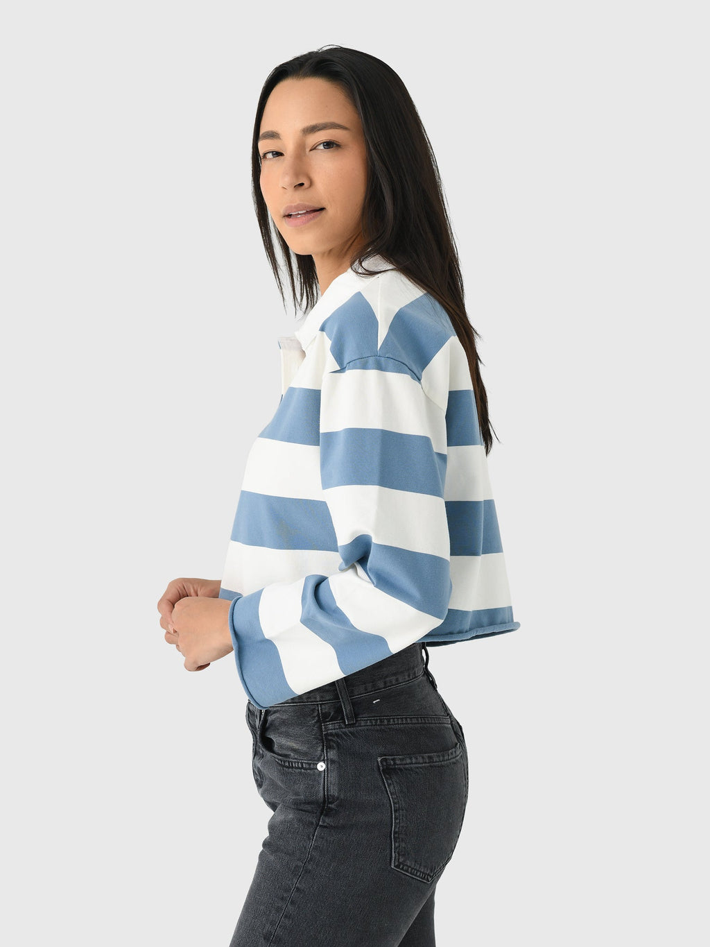 Re/Done Women's Cut Off Rugby Polo
