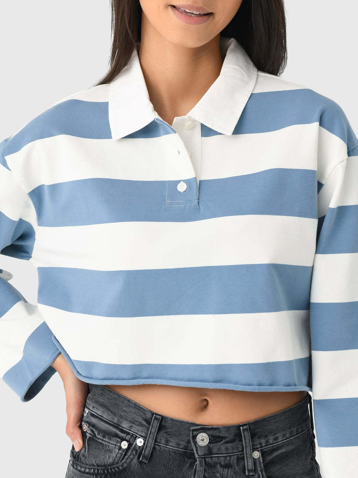 Re/Done Women's Cut Off Rugby Polo