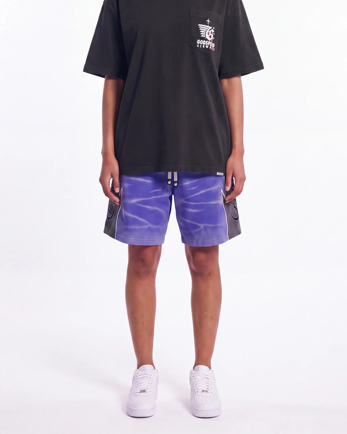 Godspeed Halftime Shorts V2 Blue Acid Wash