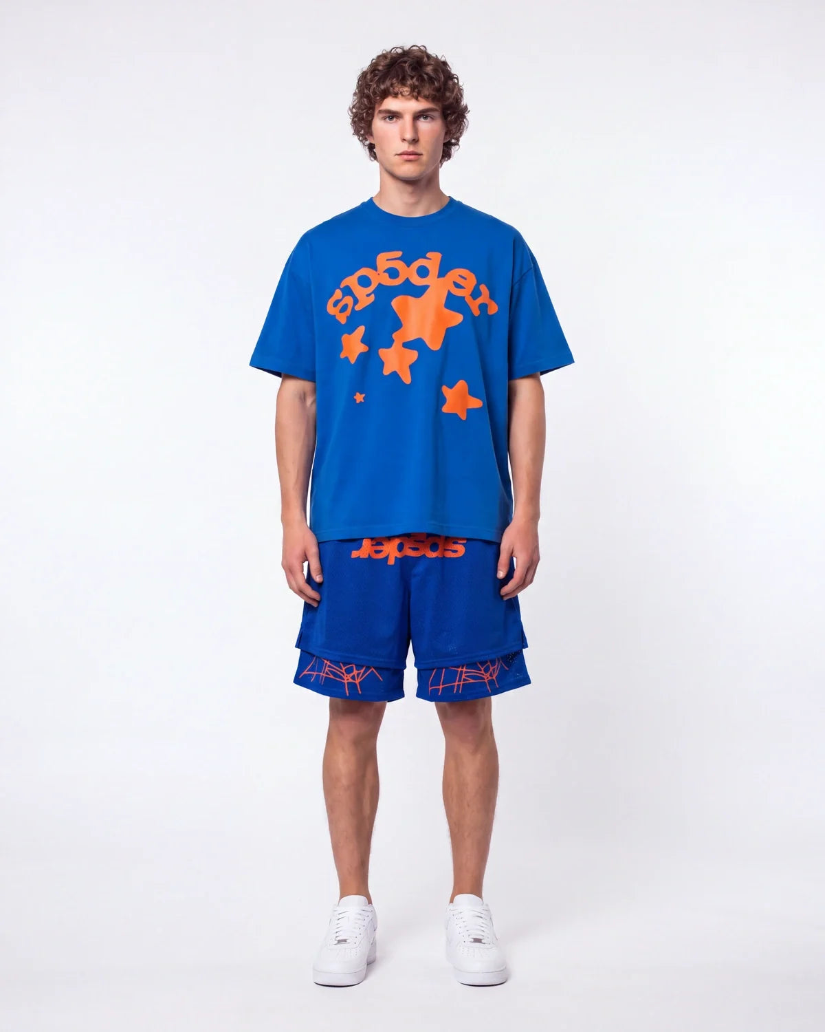 Sp5der Mesh Double Layer Shorts Blue