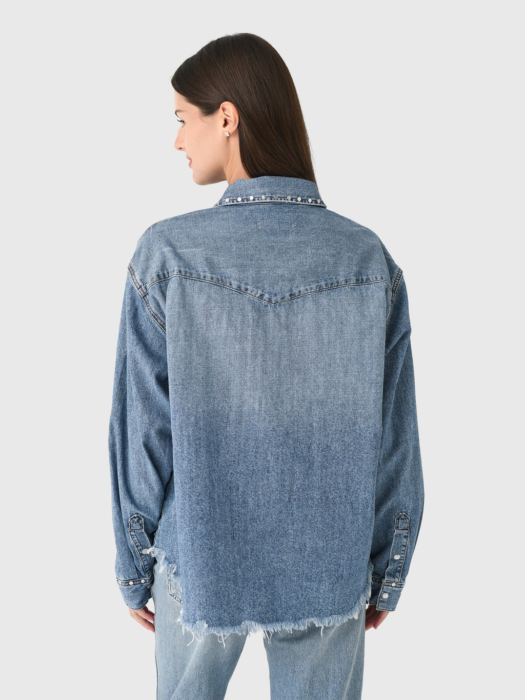 Re/Done Women's Distressed Western Shirt