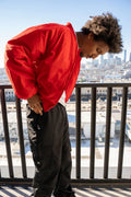 EPTM CAPITAL CROPPED BOMBER JACKET RED