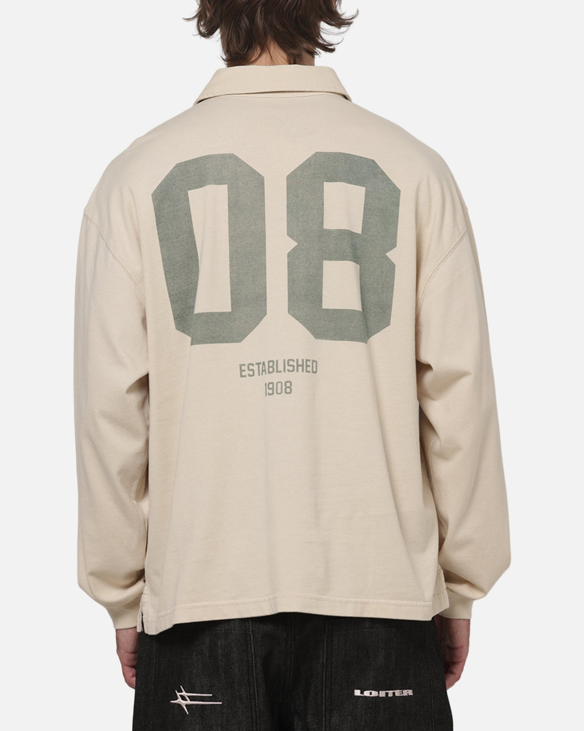 Mitchell & Ness Wallabies Rugby Long Sleeve Polo Ivory