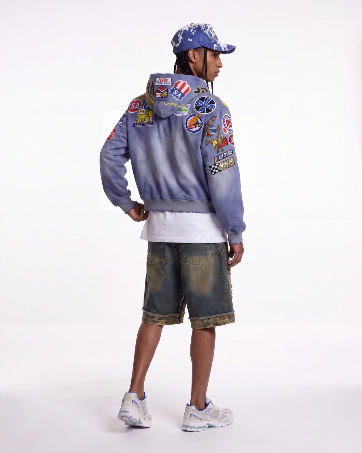 Vale Forever Passport Zip Up Denim Jacket Blue