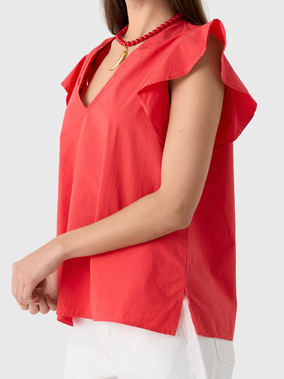 MVG Women's Ruffle Sleeve Top