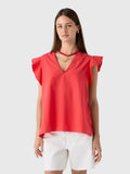 MVG Women's Ruffle Sleeve Top
