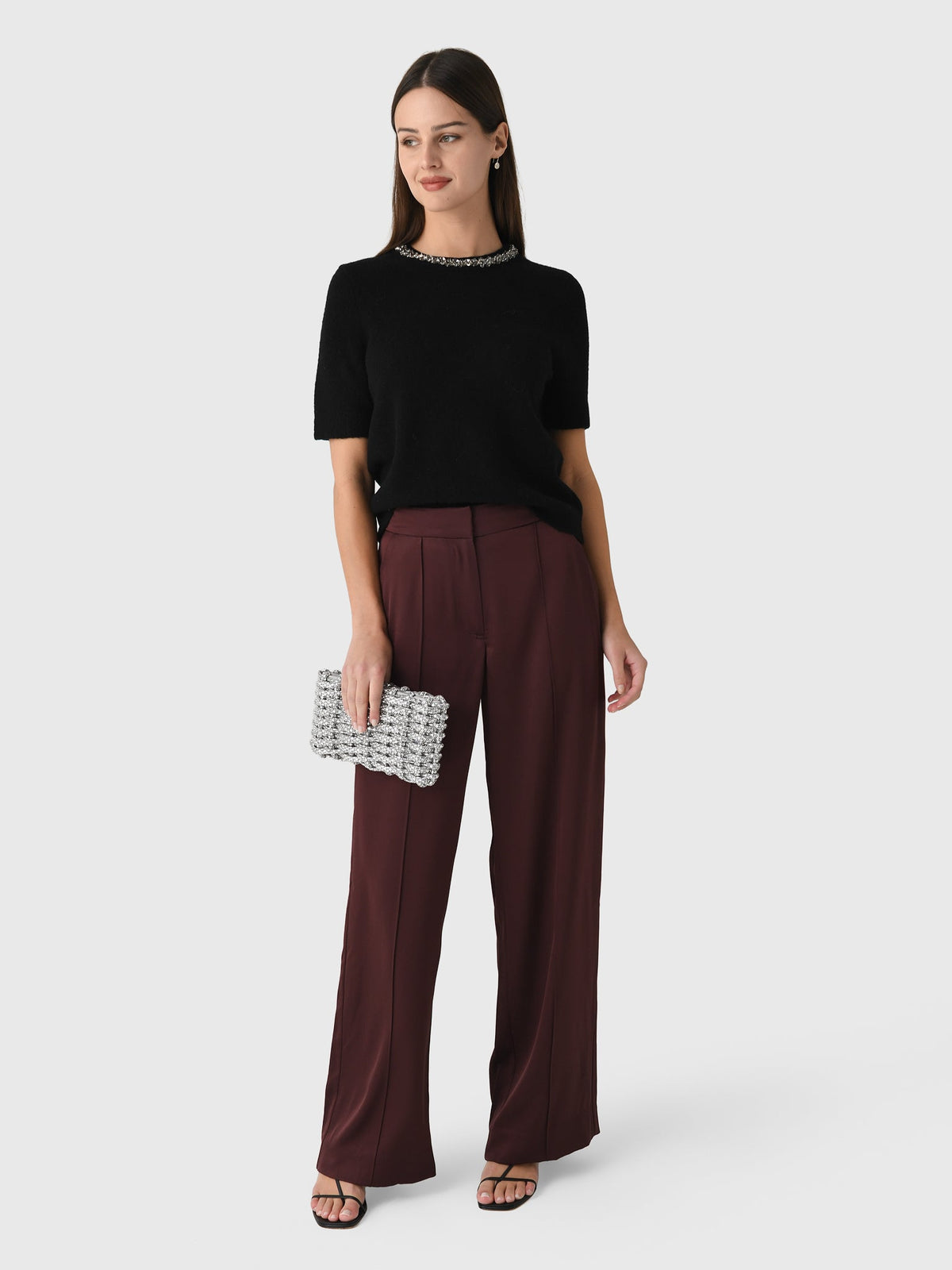 Simkhai Women's Kyra Satin Wide Leg Pant