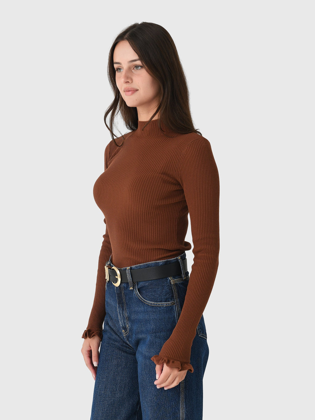 CLEA Women's Alina Ruffle Hem Knit Top