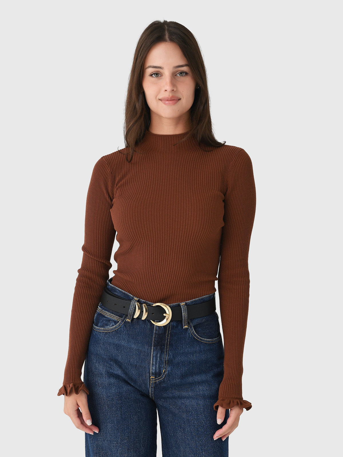 CLEA Women's Alina Ruffle Hem Knit Top