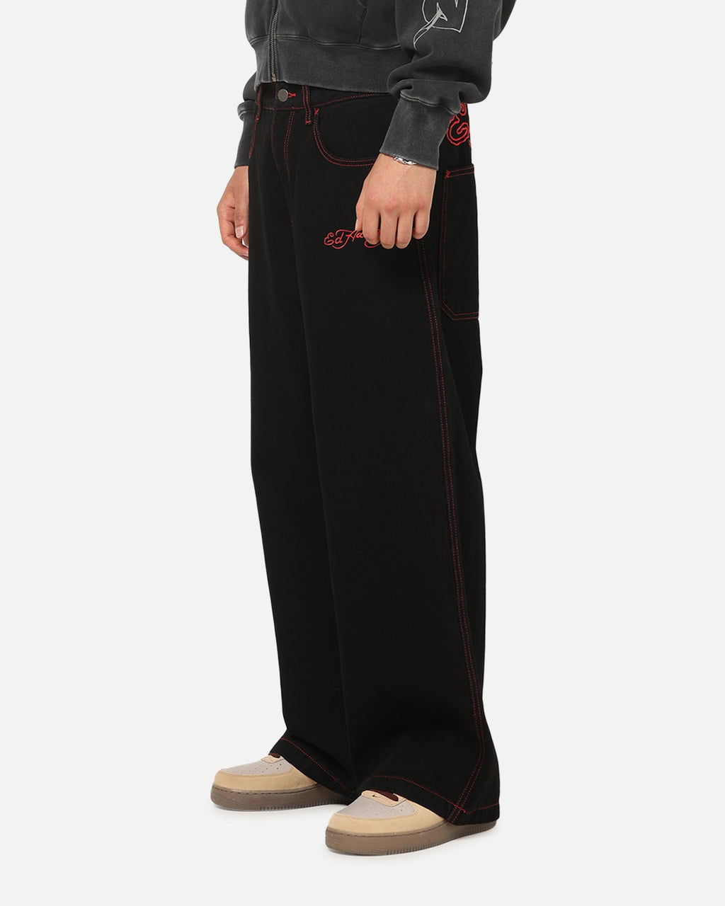Ed Hardy Skull Rhinestone Jeans Black