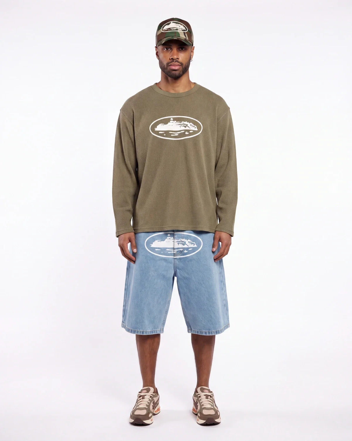 Corteiz Island Denim Short Stonewash