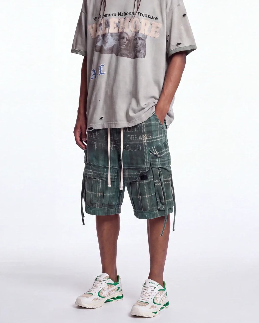 Vale Forever Oxford Camo Jorts Green