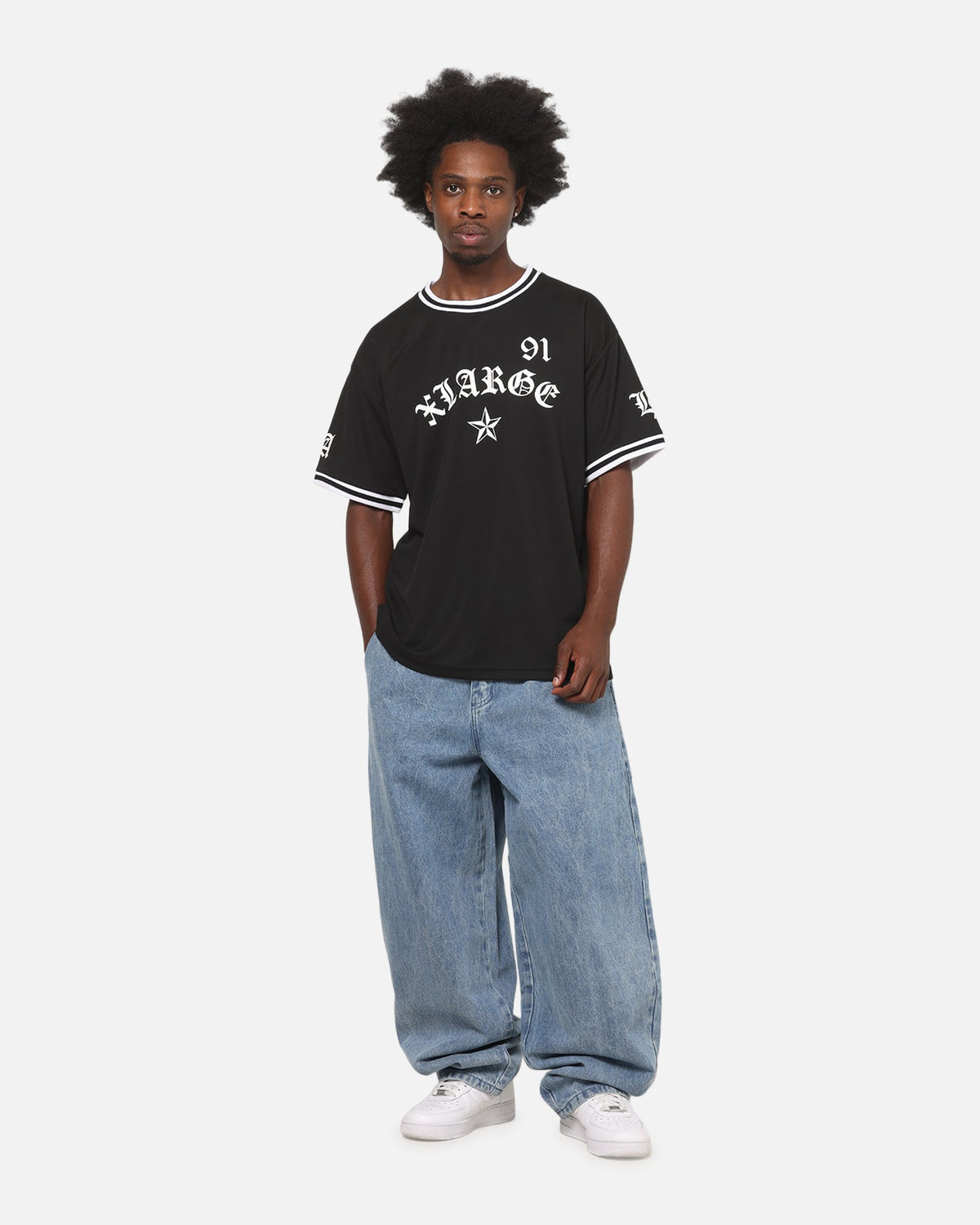 X-Large Old English Jersey T-Shirt Black