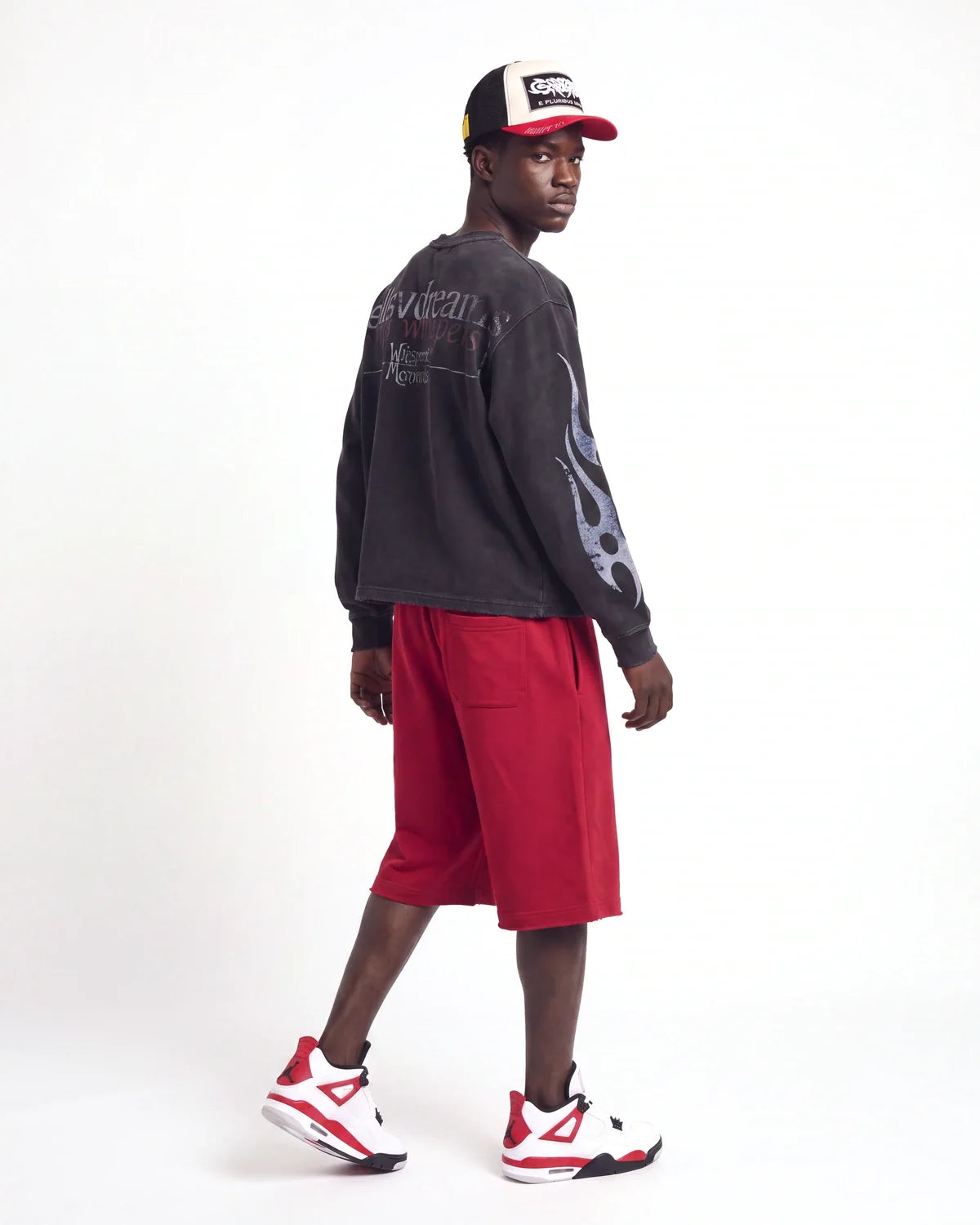 Saint Vanity Crimson Uniform Shorts Red