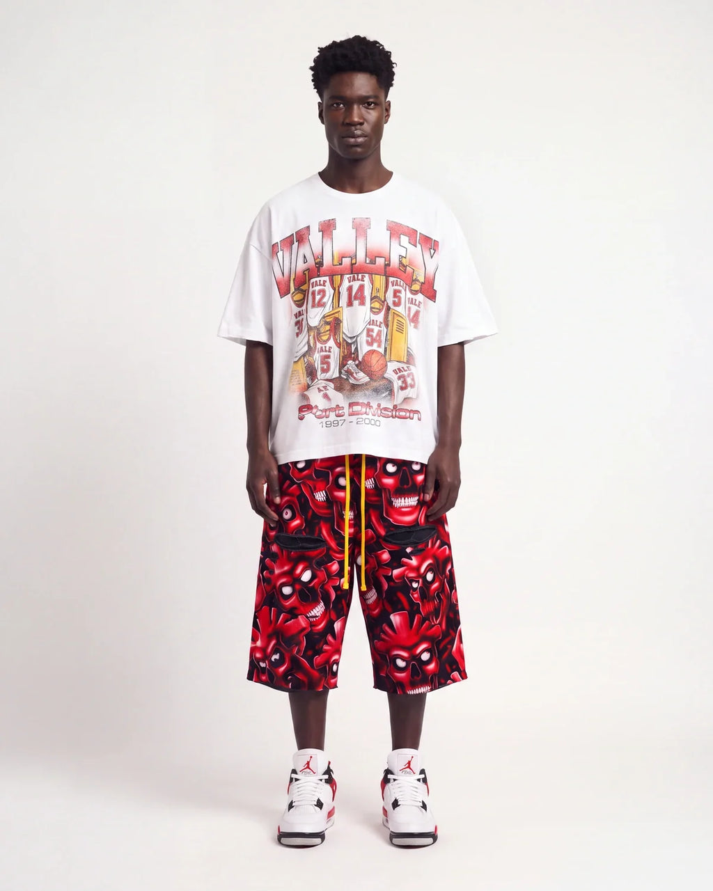 Vertabrae Red Skull 3/4 Shorts