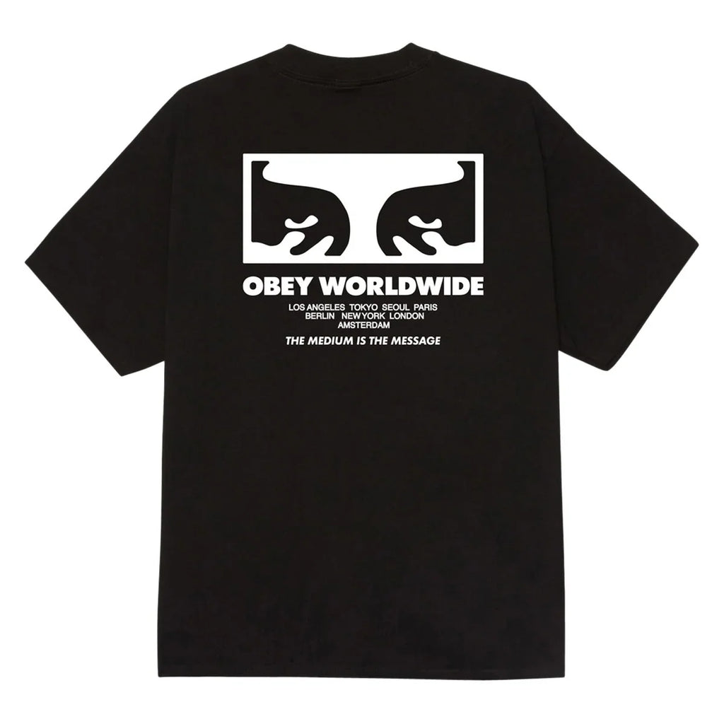 OBEY THE MEDIUM IS THE MESSAGE TEE BLACK