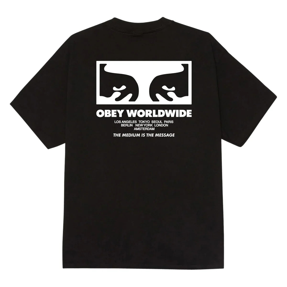 OBEY THE MEDIUM IS THE MESSAGE TEE BLACK