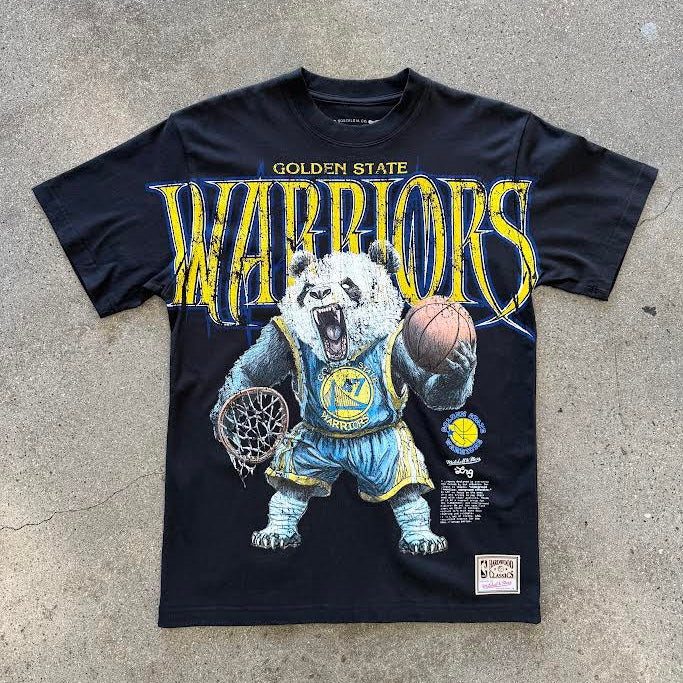 MITCHELL & NESS NBA X LRG WILD ART TEE GOLDEN STATE WARRIORS