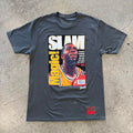 NBA SLAM COVER TEE LAKERS MAGIC JOHNSON GREY