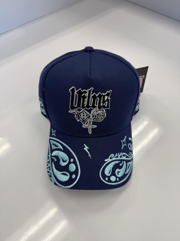 VILLAIN ATTIRE PAISLEY DREAMS BLUE HAT