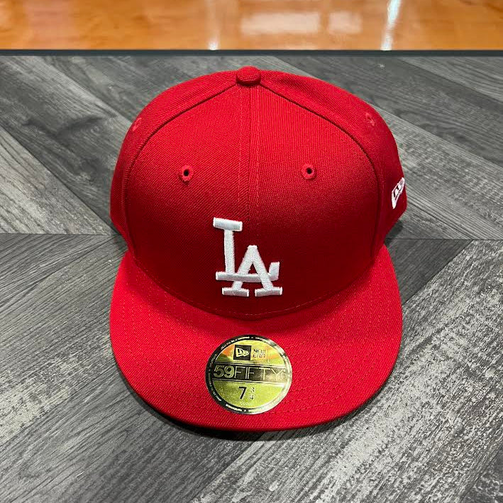 NEW ERA MLB BASIC 5950 LOS DODGERS SCARLET FITTED HATS
