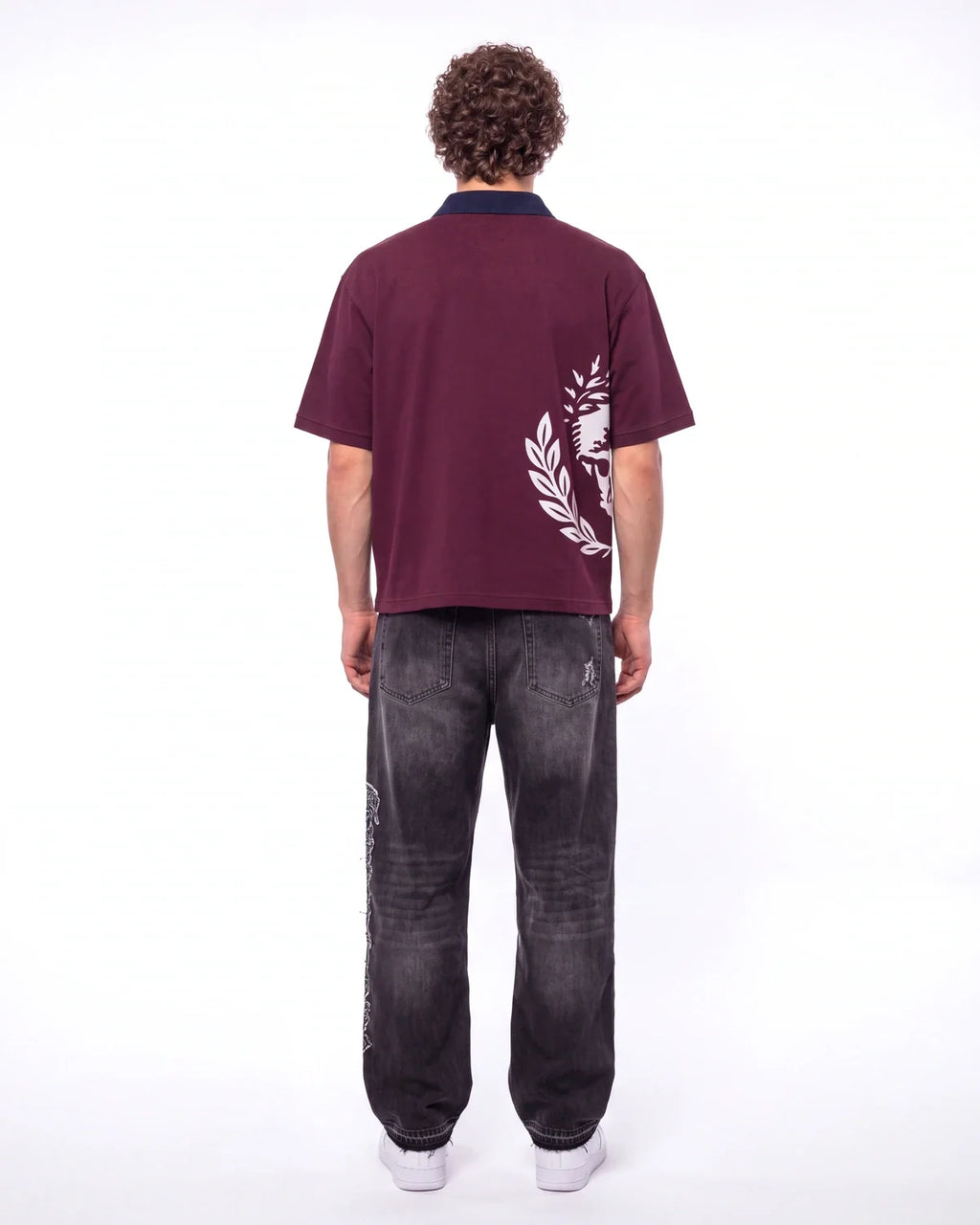 Godspeed Oversized Victor Crest Polo Burgundy/Navy