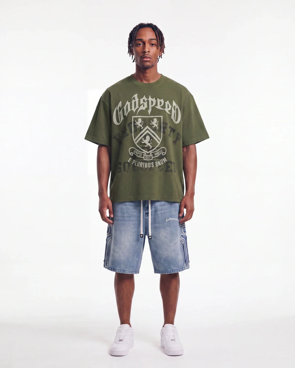 Godspeed Collegiate Tee Olive Wash