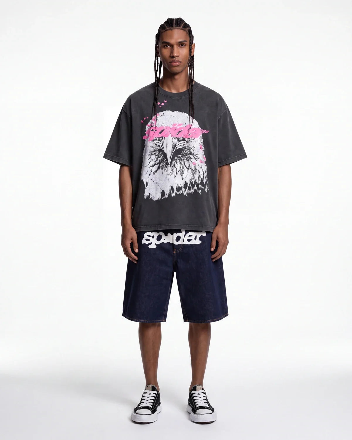 Sp5der Logo Denim Short V3 Indigo