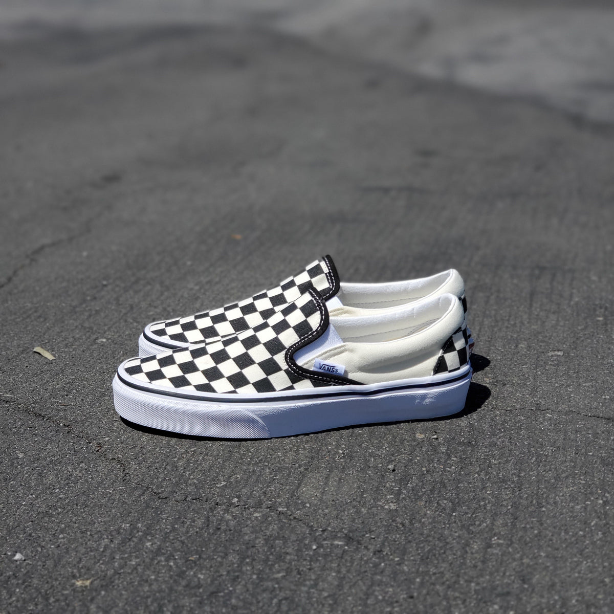 Vans VN Checkerboard Slip-On White Black