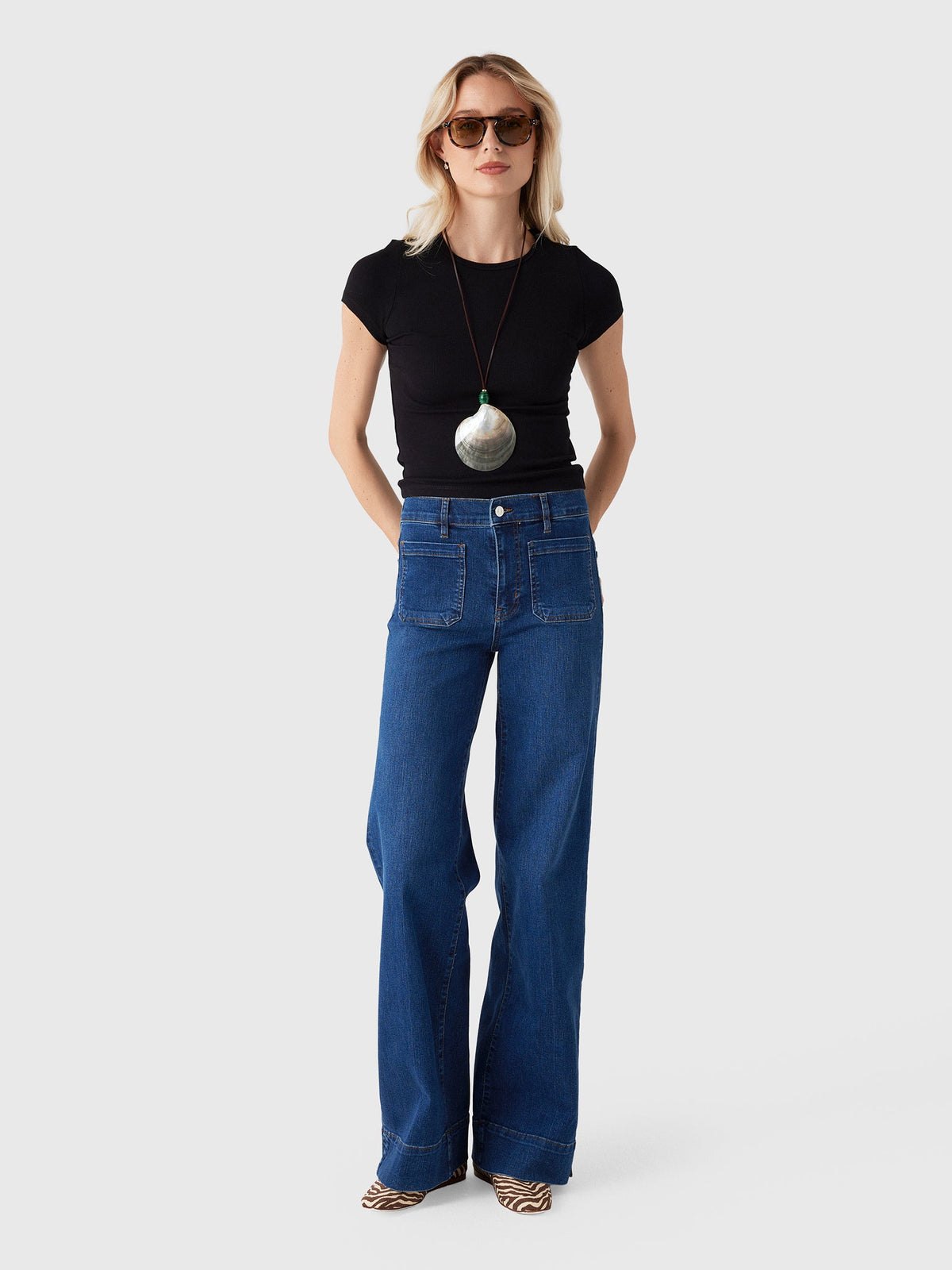Frame Women's Le Slice Slim Palazzo Long Jean
