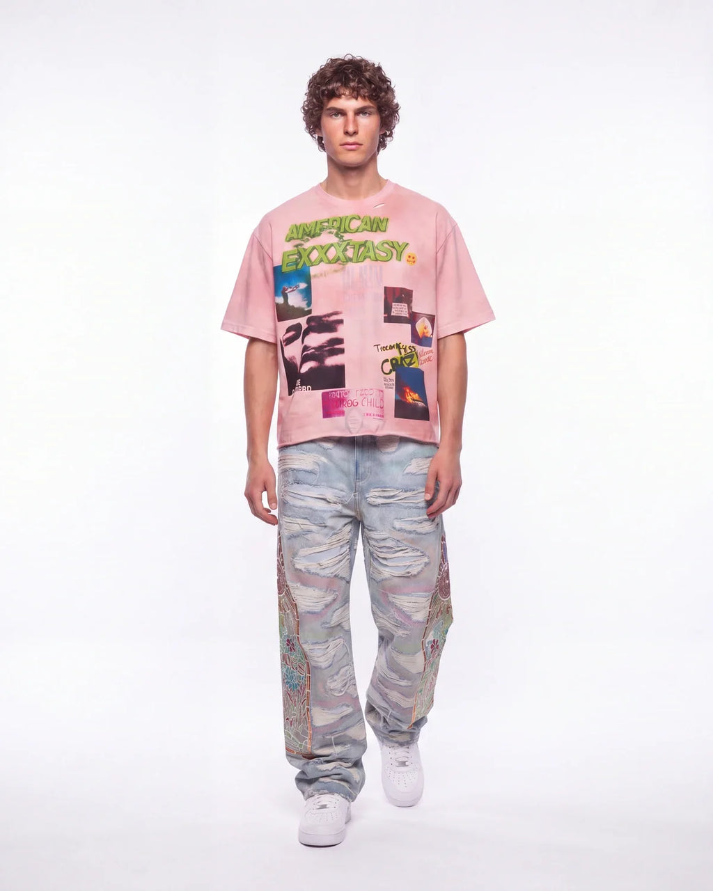 Who Decides War Side Embroidery Denim Sky Blue/Multi