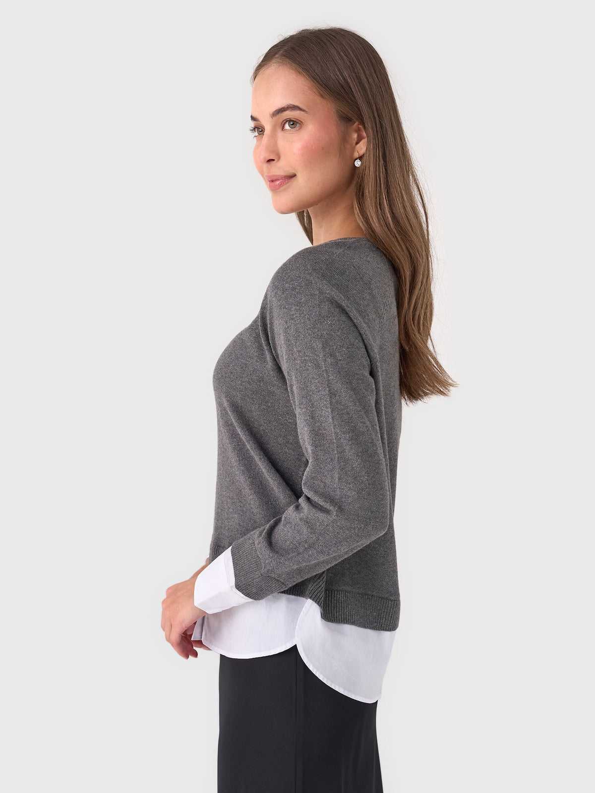 Eche Women's Crewneck Two-Fer Sweater