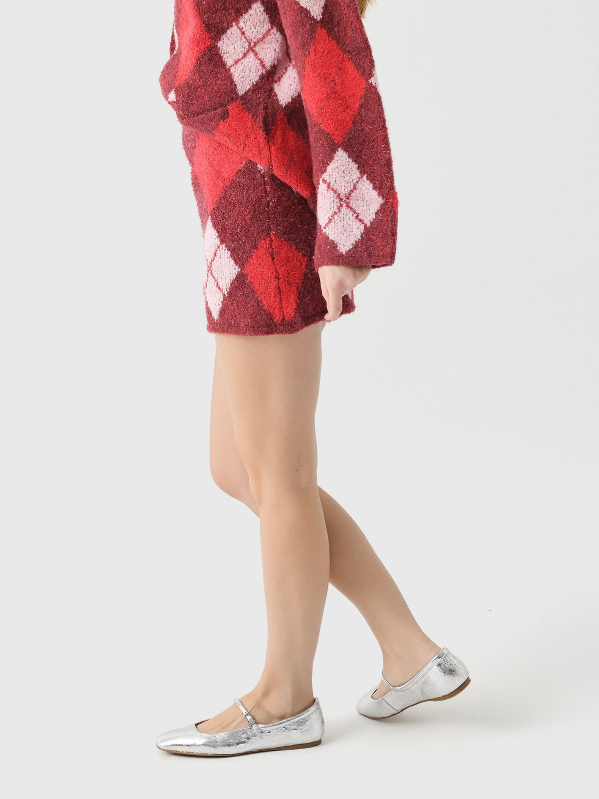 Kitri Women's Susan Argyle Knit Mini Skirt