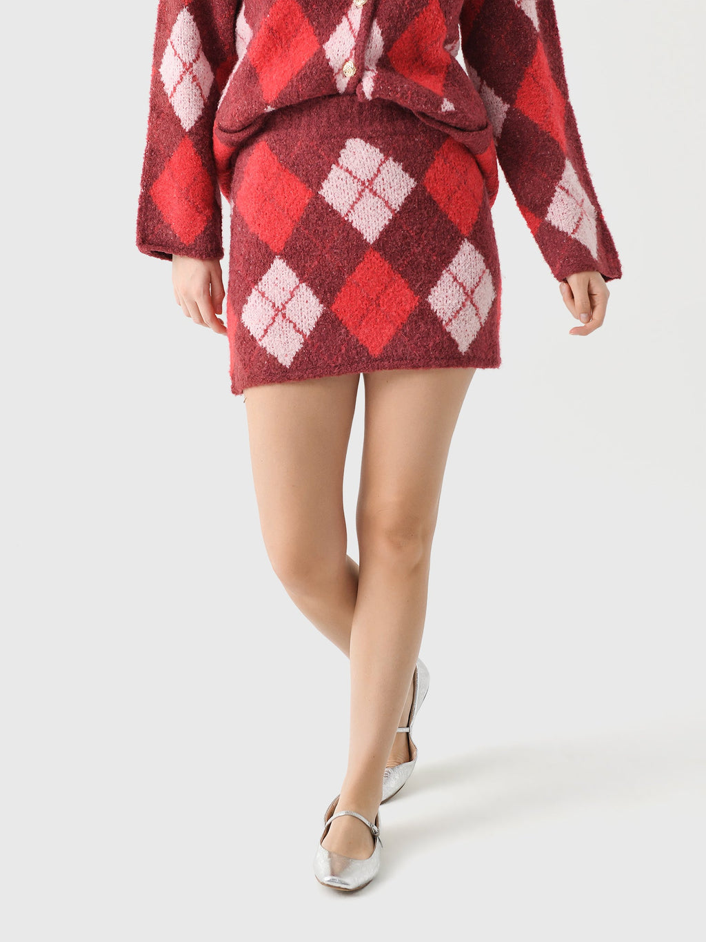 Kitri Women's Susan Argyle Knit Mini Skirt