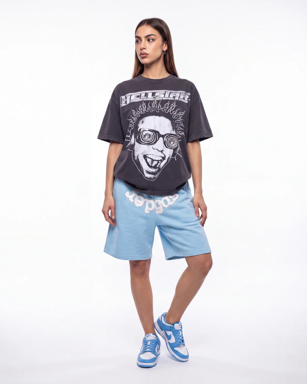 Sp5der OG Web Sweatshorts Sky Blue