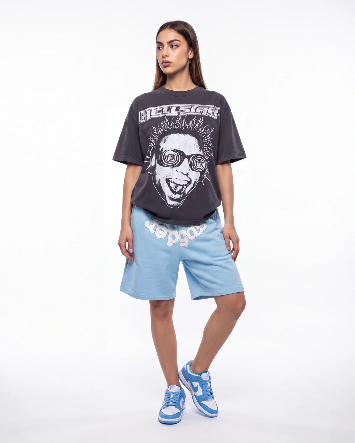 Sp5der OG Web Sweatshorts Sky Blue