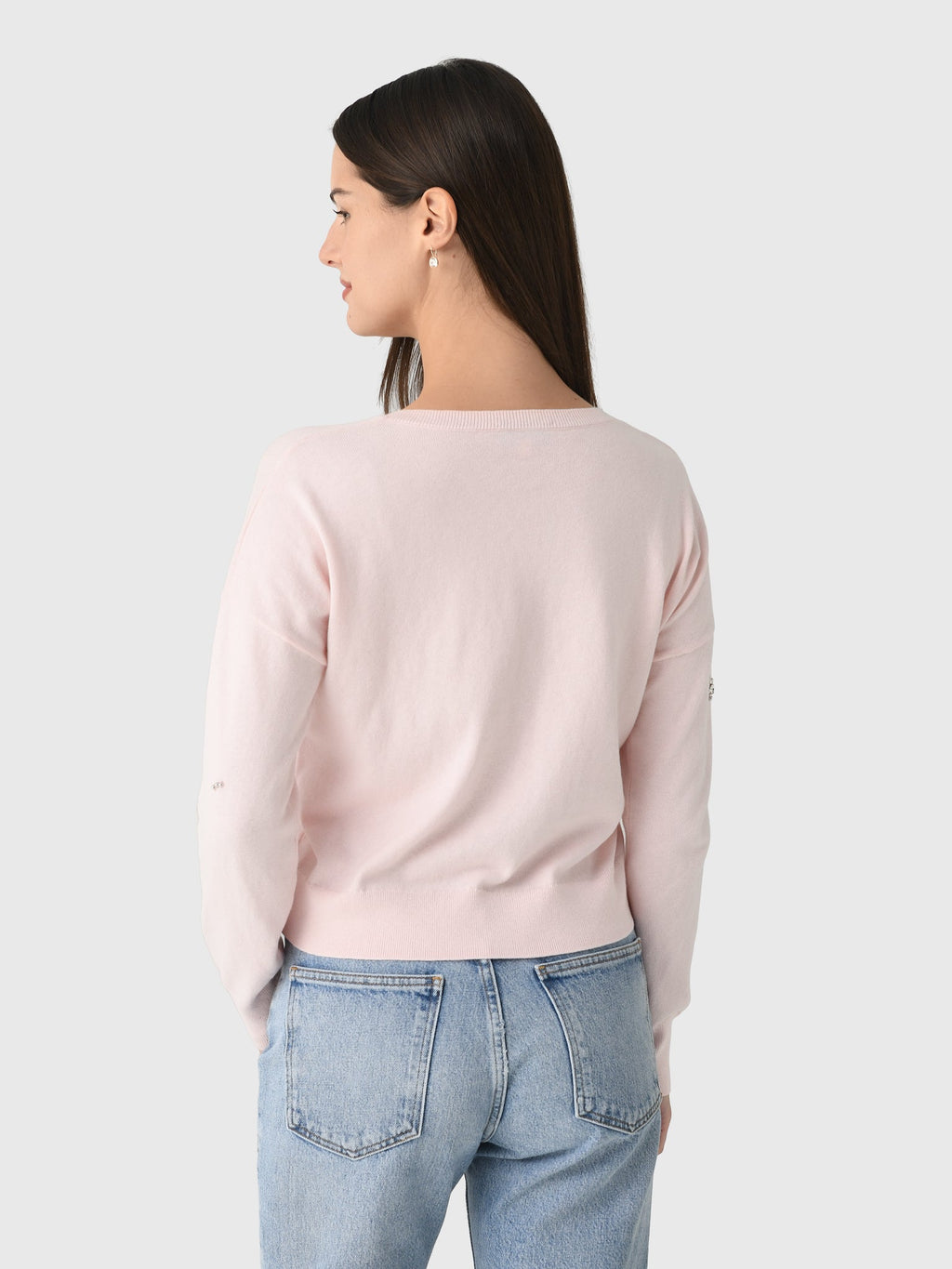 MVG Women's Rhinestone Crewneck Sweater
