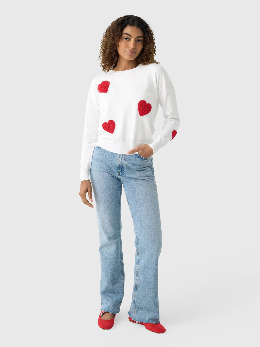 Eche Women's Heart Crew Sweater