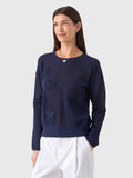 MVG Women's Mesh Star Crewneck Sweater