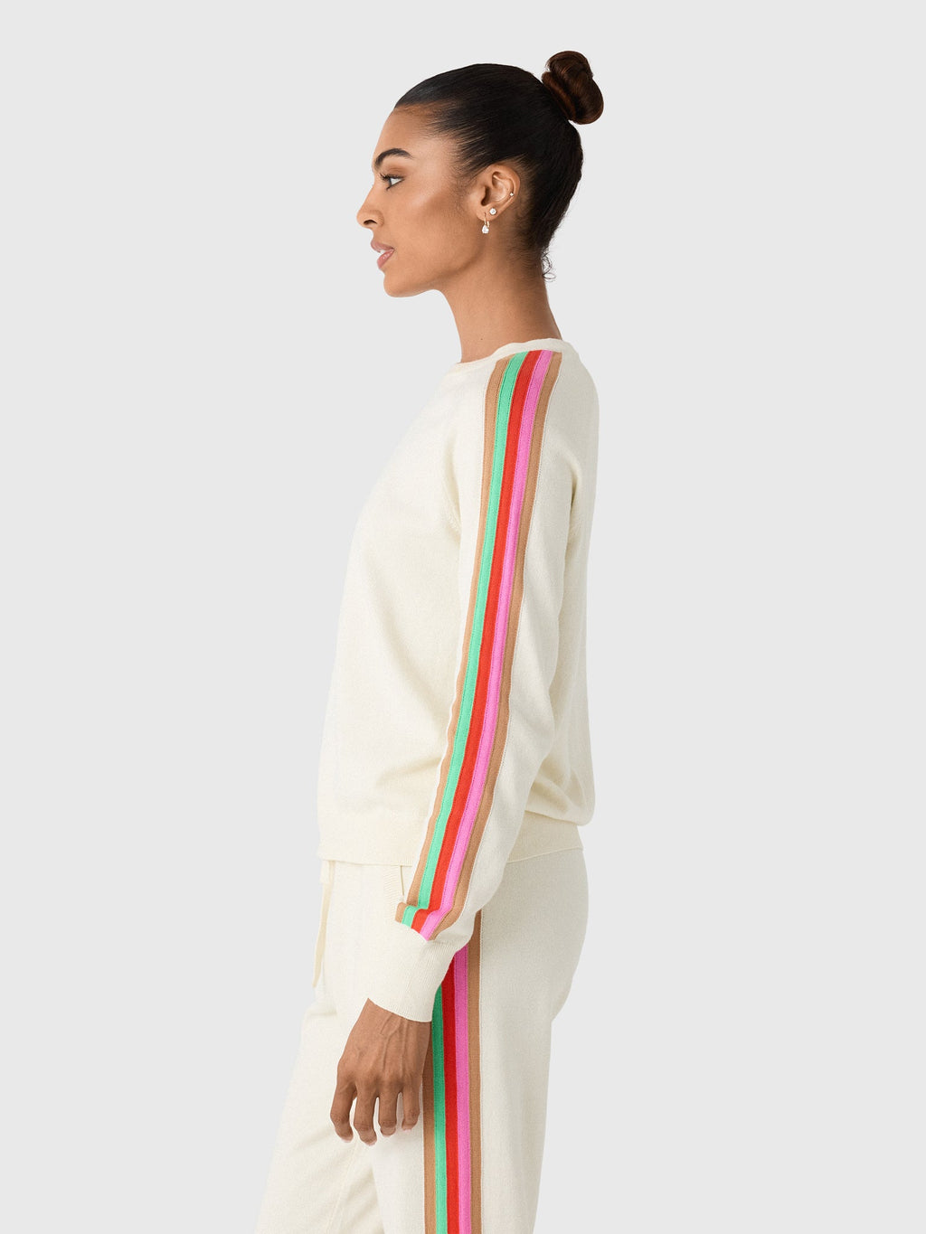 MVG Women's Stripe Sleeve Sweater