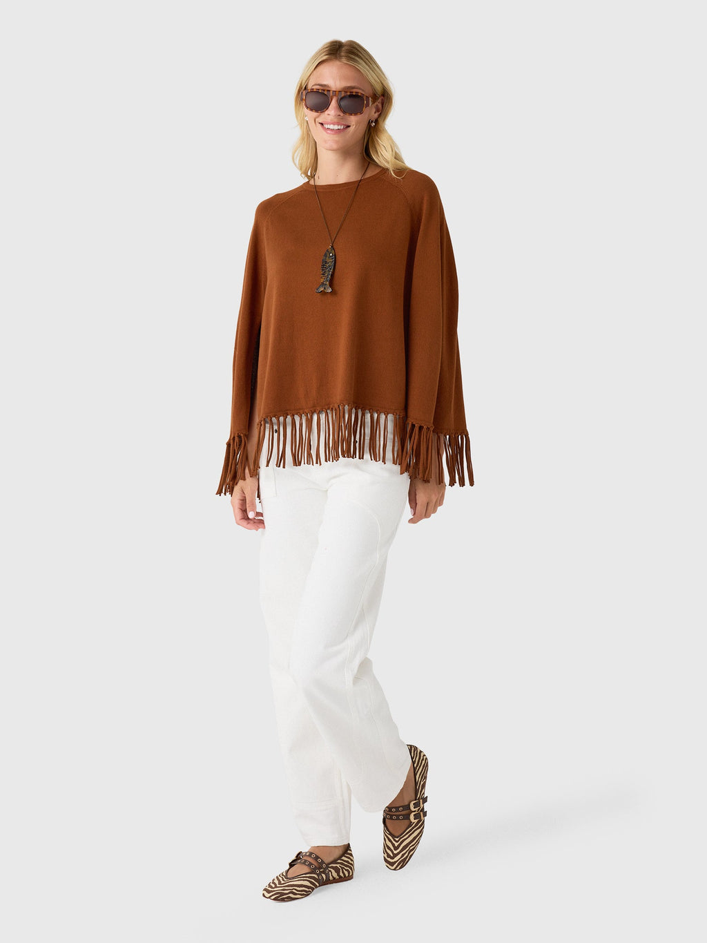 MVG Women's Fringe Poncho
