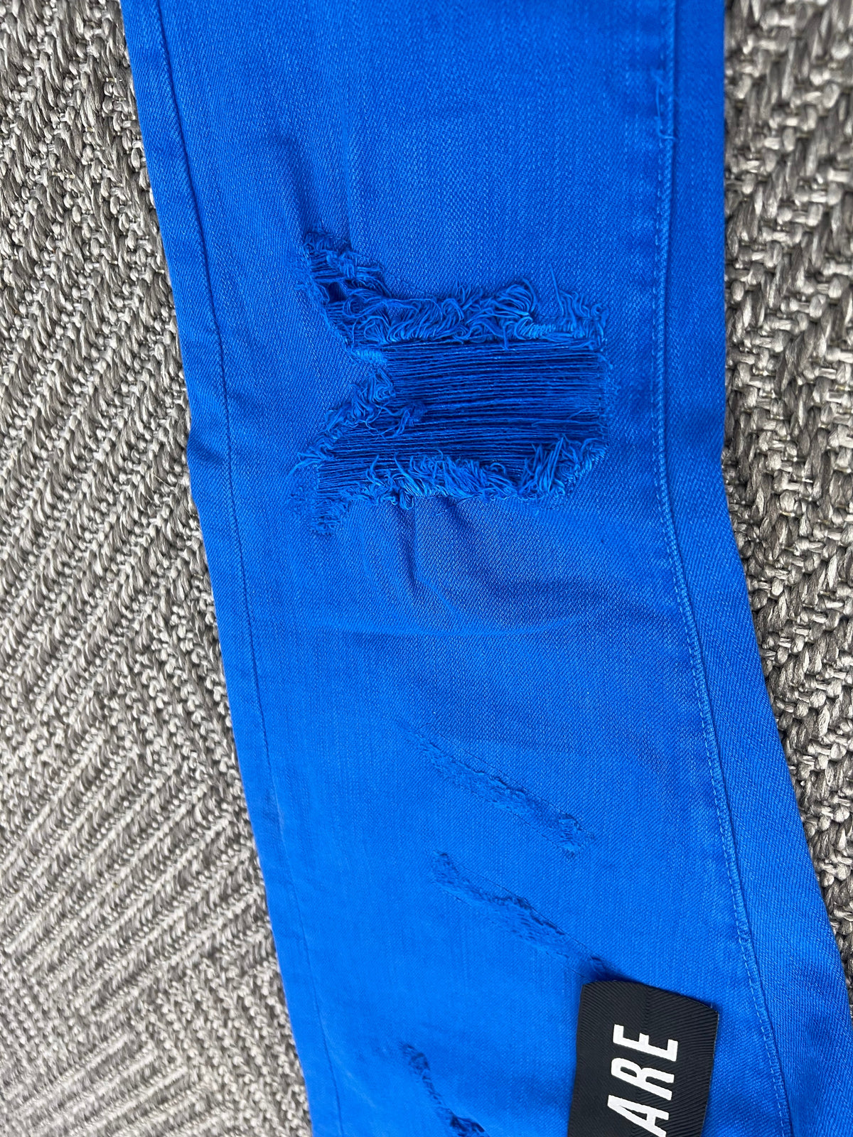 STYLO DENIM ROYAL BLUE STACKED FLARE